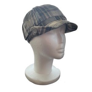 Basiquenti Paper Boy Hat in Earthtone Plaid - One Size